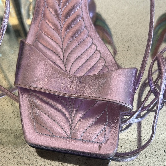 Metallic MS Purple Strappy Women's Sandals 6 - Picture 5 of 8